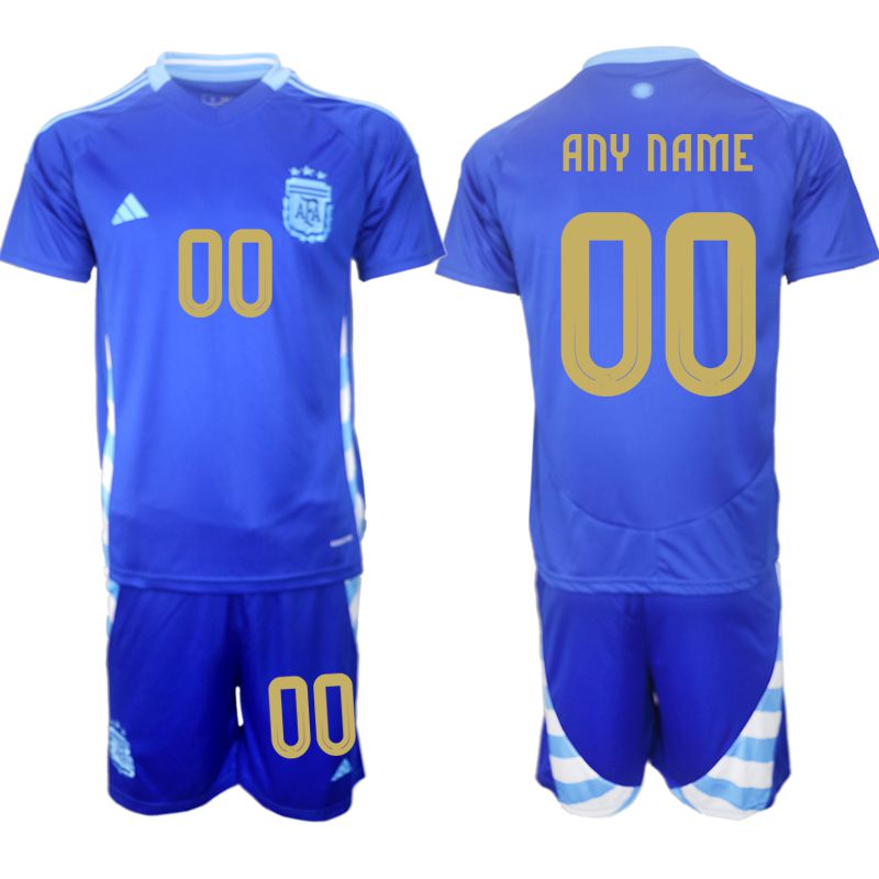 Men 2024-2025 Season Argentina away blue customized Soccer Jersey->brazil jersey->Soccer Country Jersey
